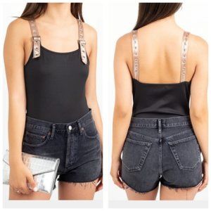 Dream Bandits Australia Buckle Up Black Bodysuit NWT - Size Large